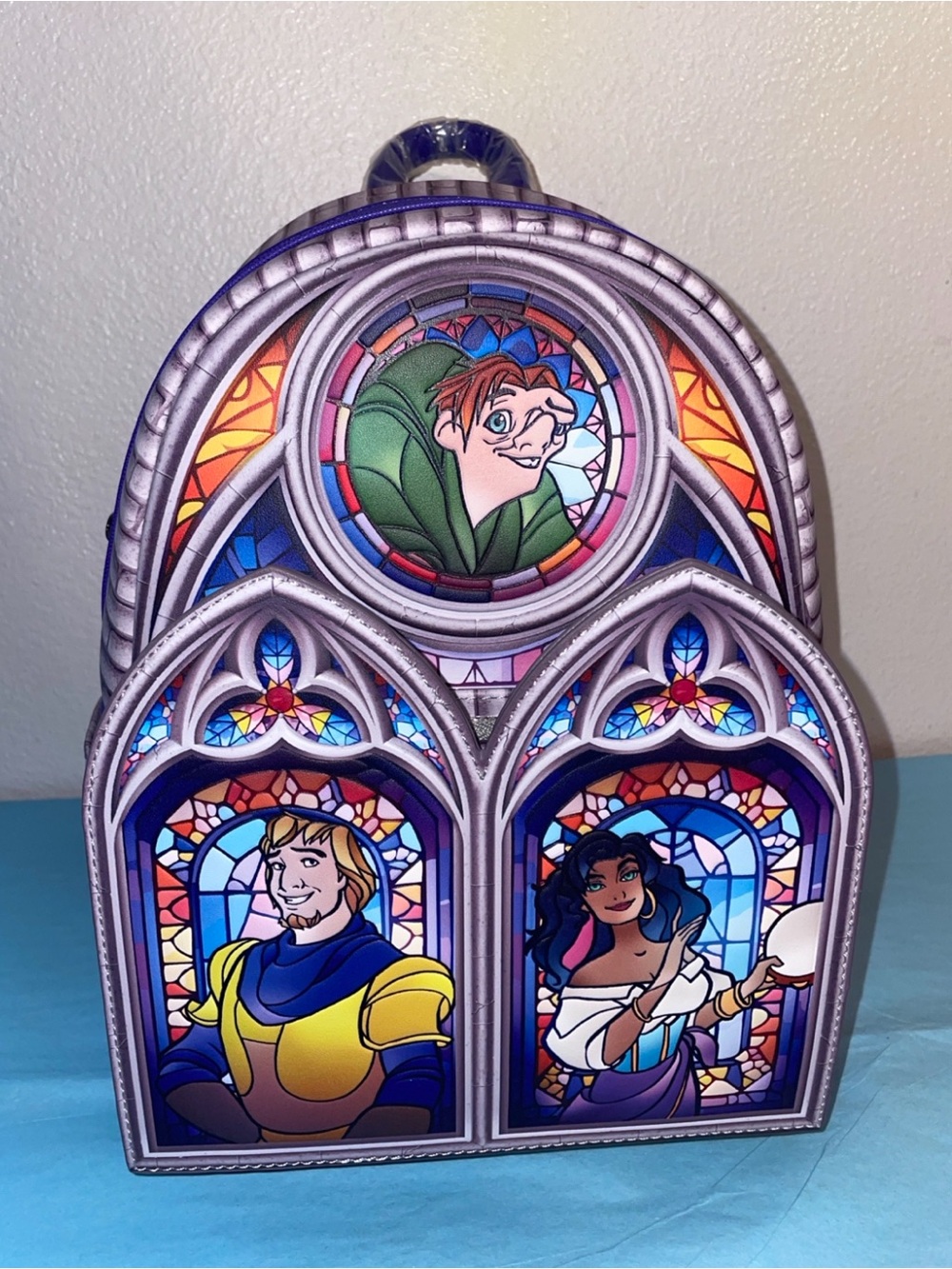 Exclusive Loungefly Disney Hunchback of Notre Dame Stained Glass Mini Backpack